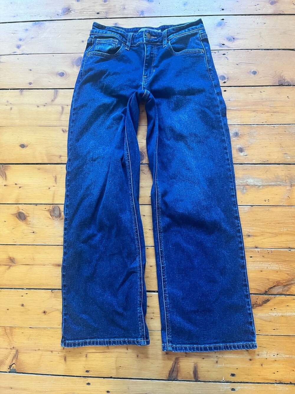 Just USA Wide Leg Jeans Size 4 Dark Blue Denim